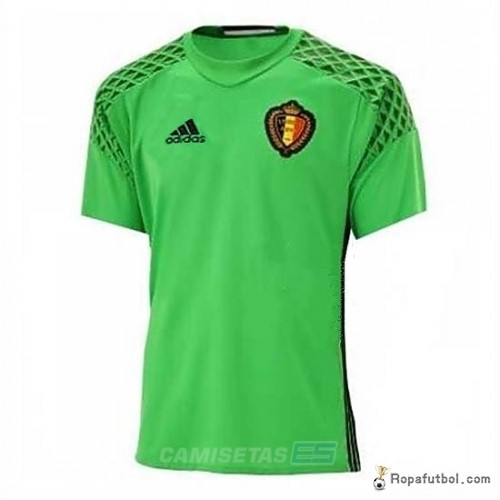 Camiseta Bélgica Replica Primera Ropa Portero 2016 Verde